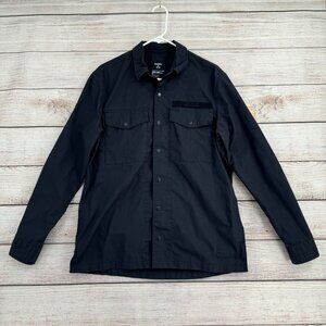 Superdry Field Edition Premium Surplus Snap Down Shirt Men's Large‎ Navy Blue